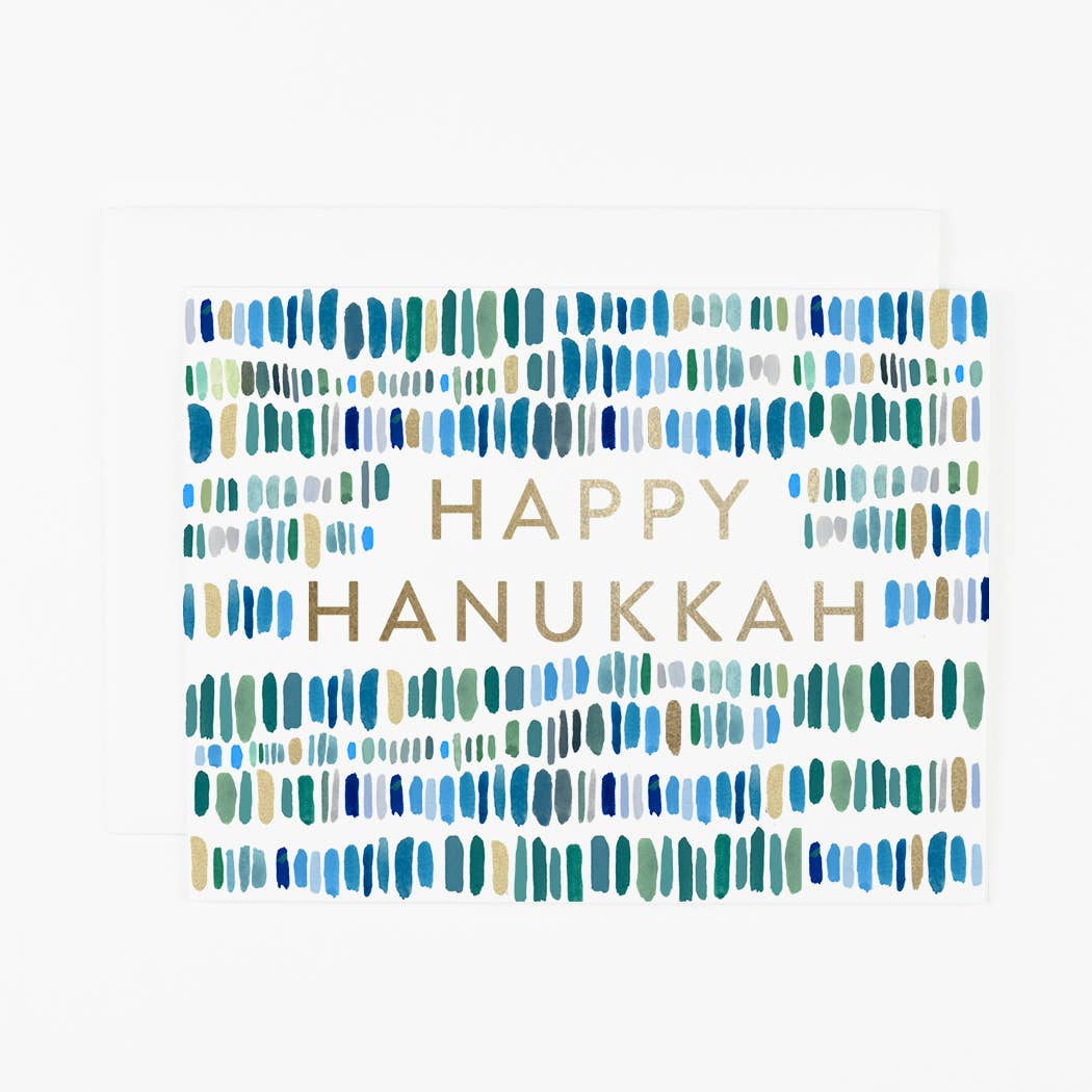 Happy Hanukkah Paint Strokes Card