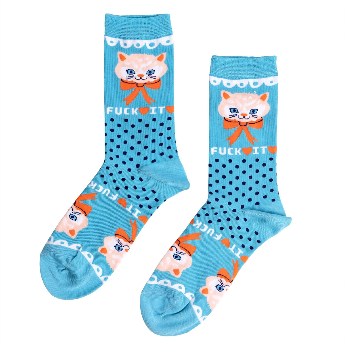 Fuck It Kitty Crew Socks