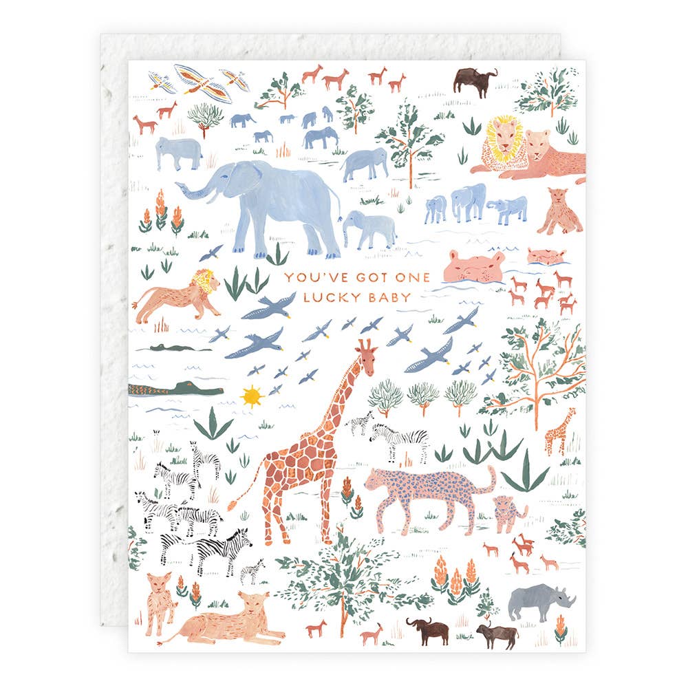 Youve Got One Lucky Baby Animals Card