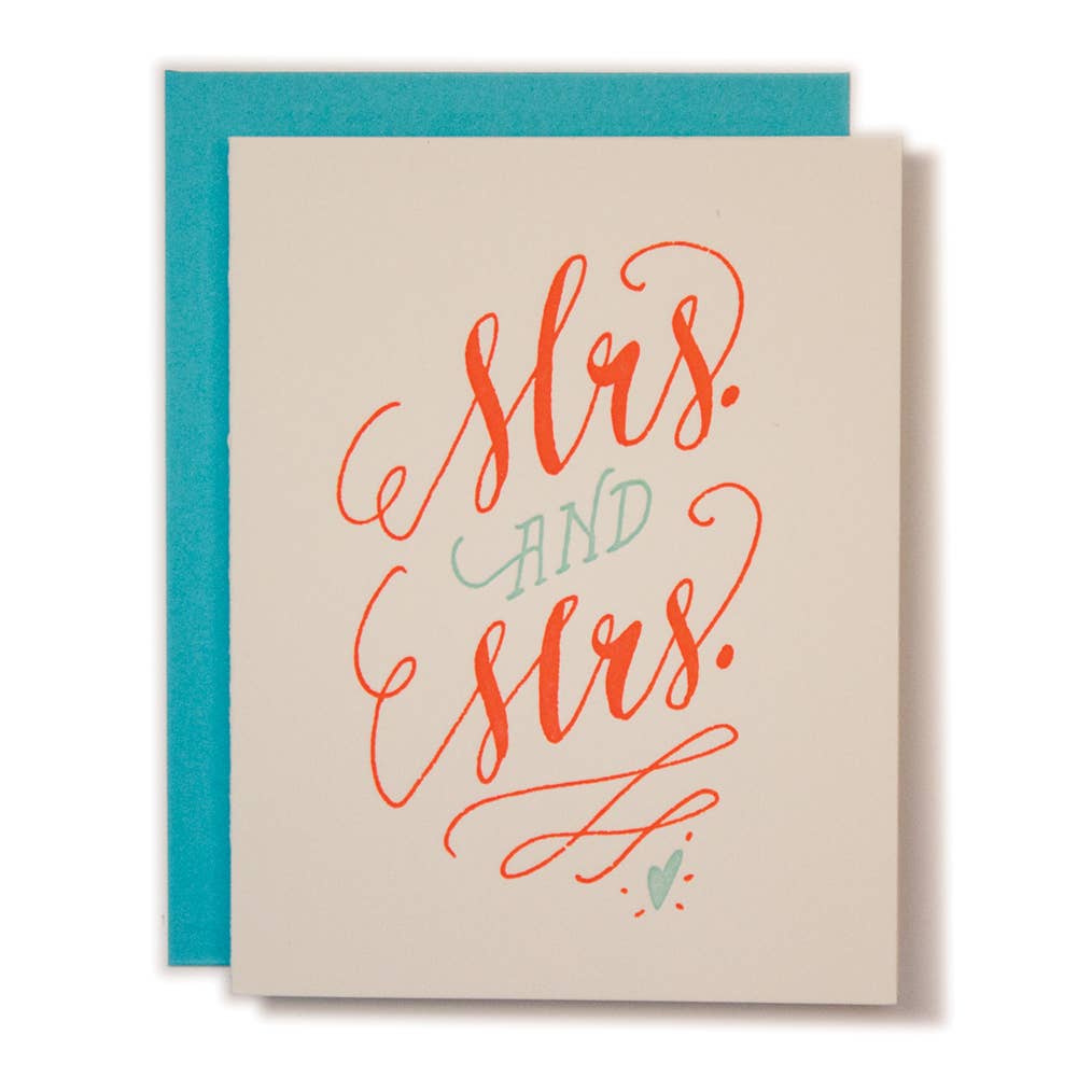 Mrs. and Mrs. Script Wedding Card