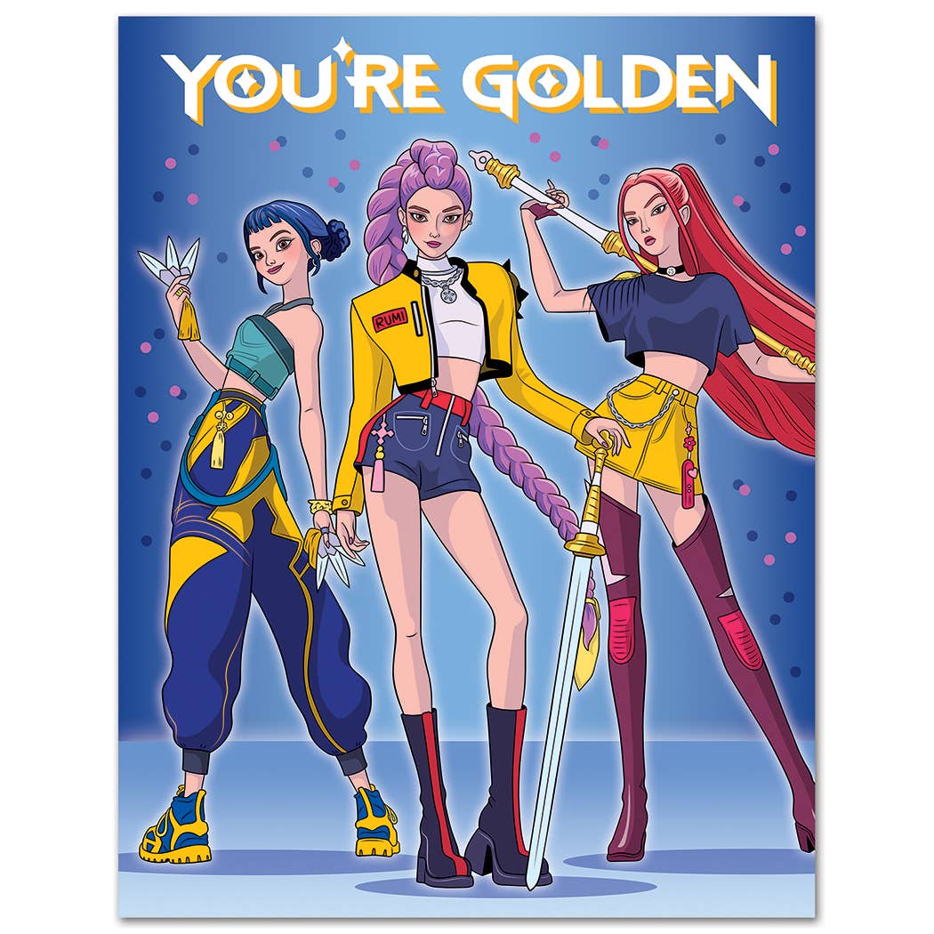 Kpop Golden Birthday Card