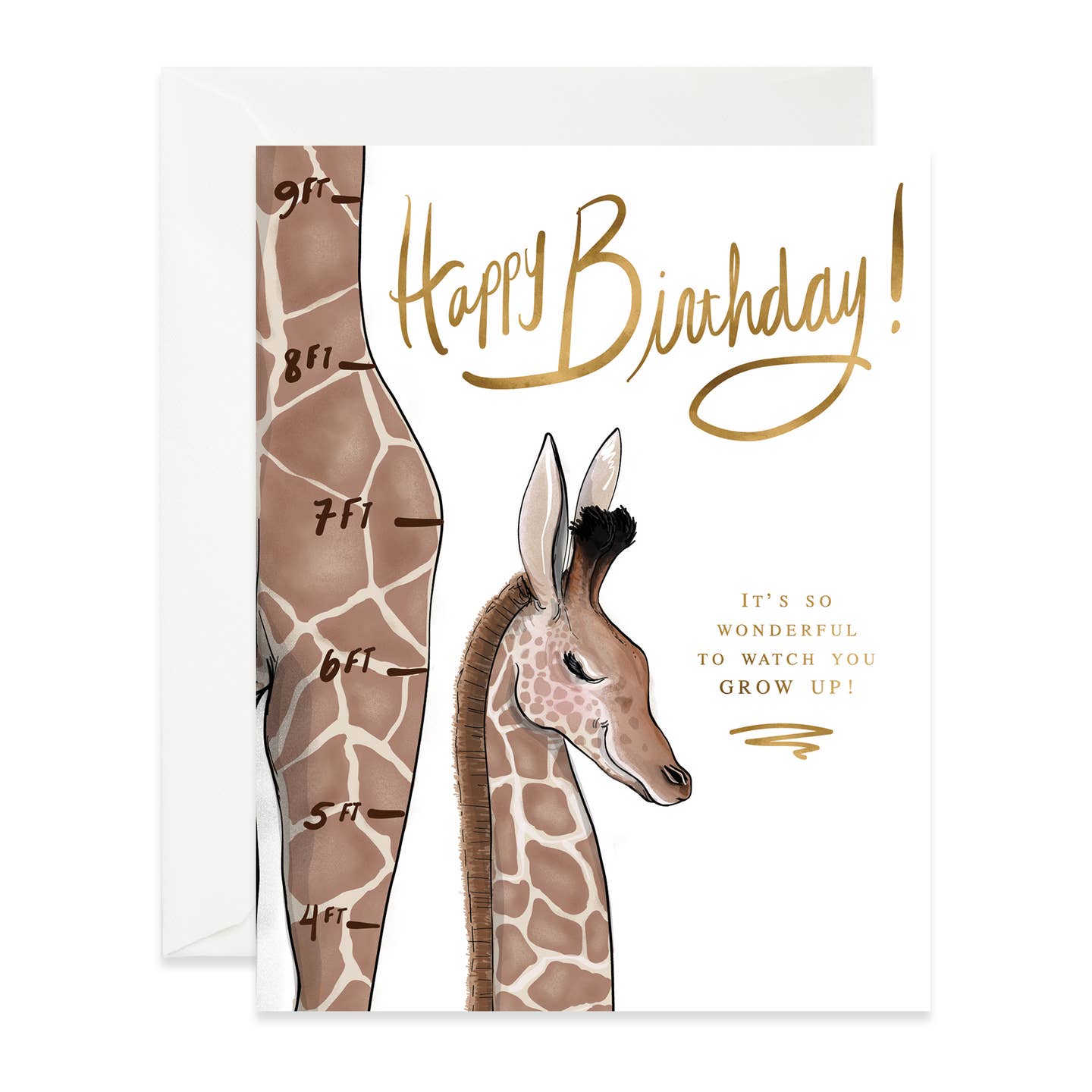 Watch You Grow Up Giraffe Birthday Card