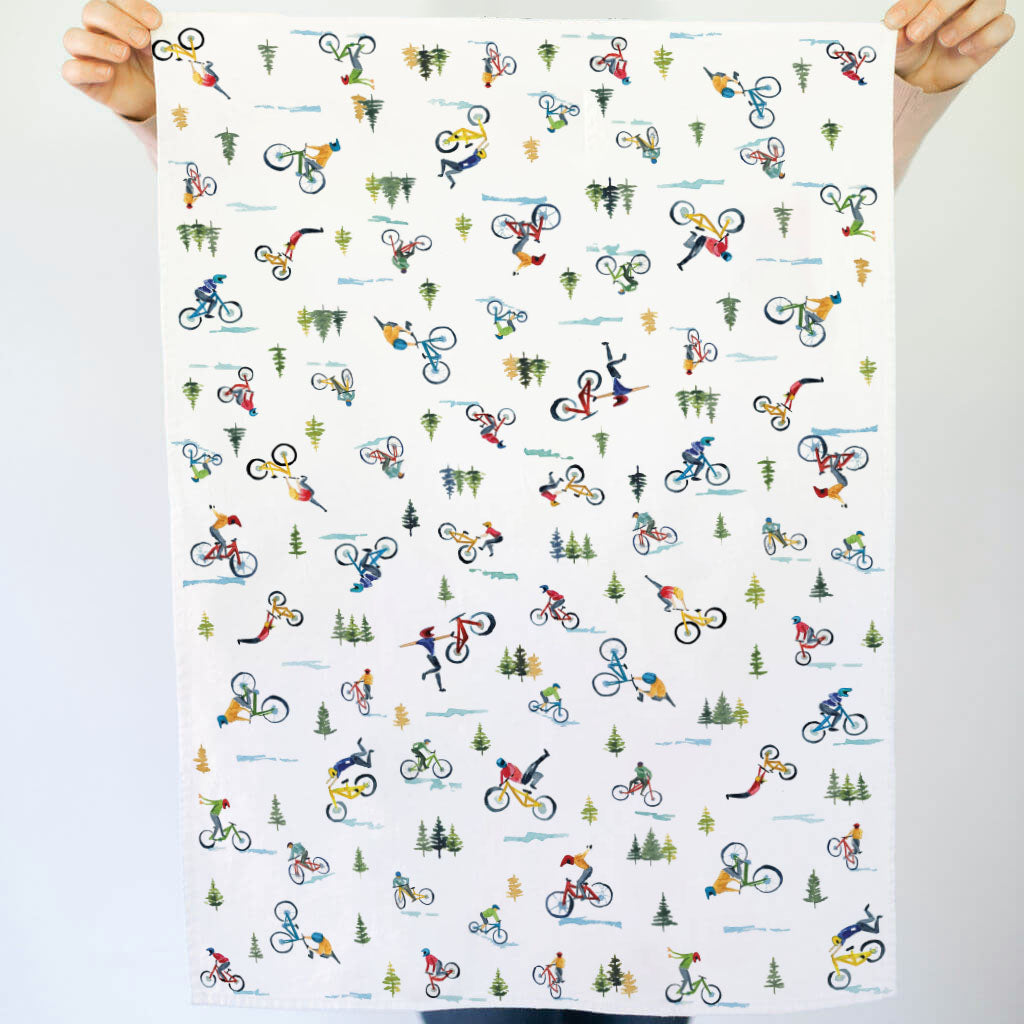 Mountain Biking Tea Towel