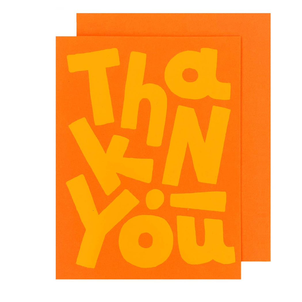 Thank You Big Type Orange Card