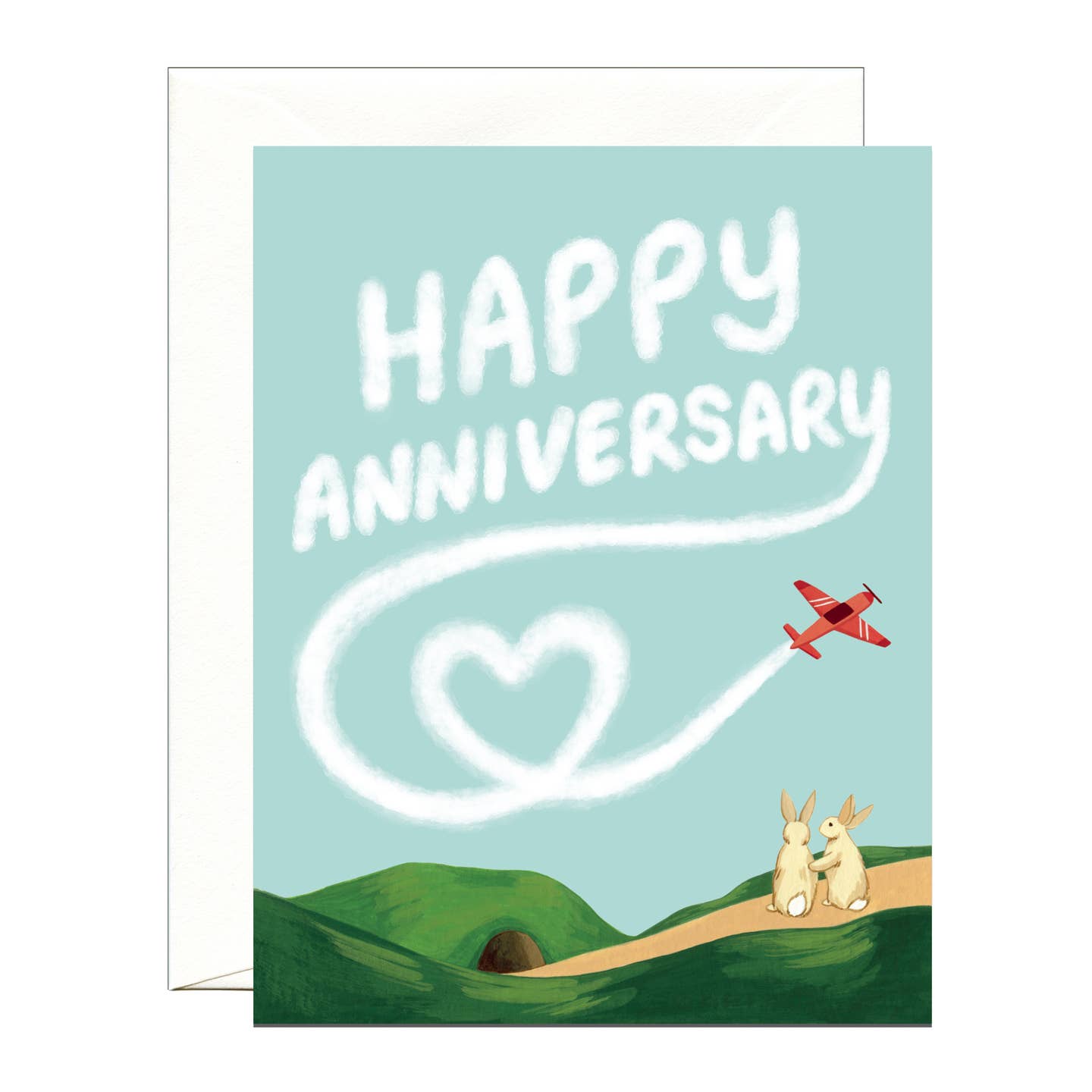 Skywriting Plane Anniversary Card