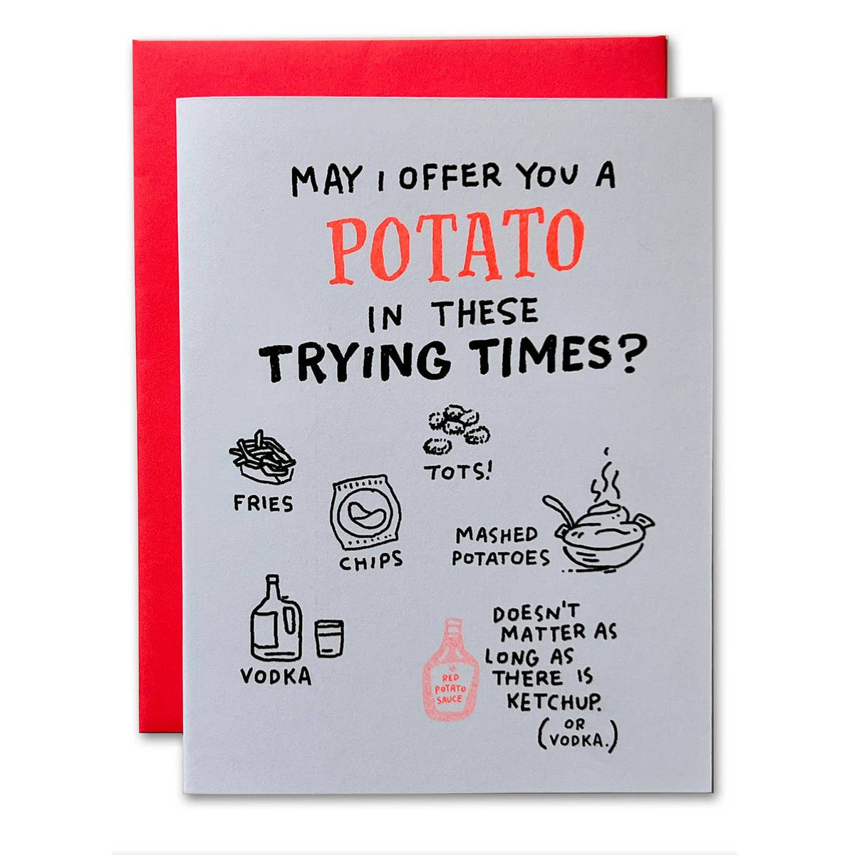 Potato in Trying Times Card