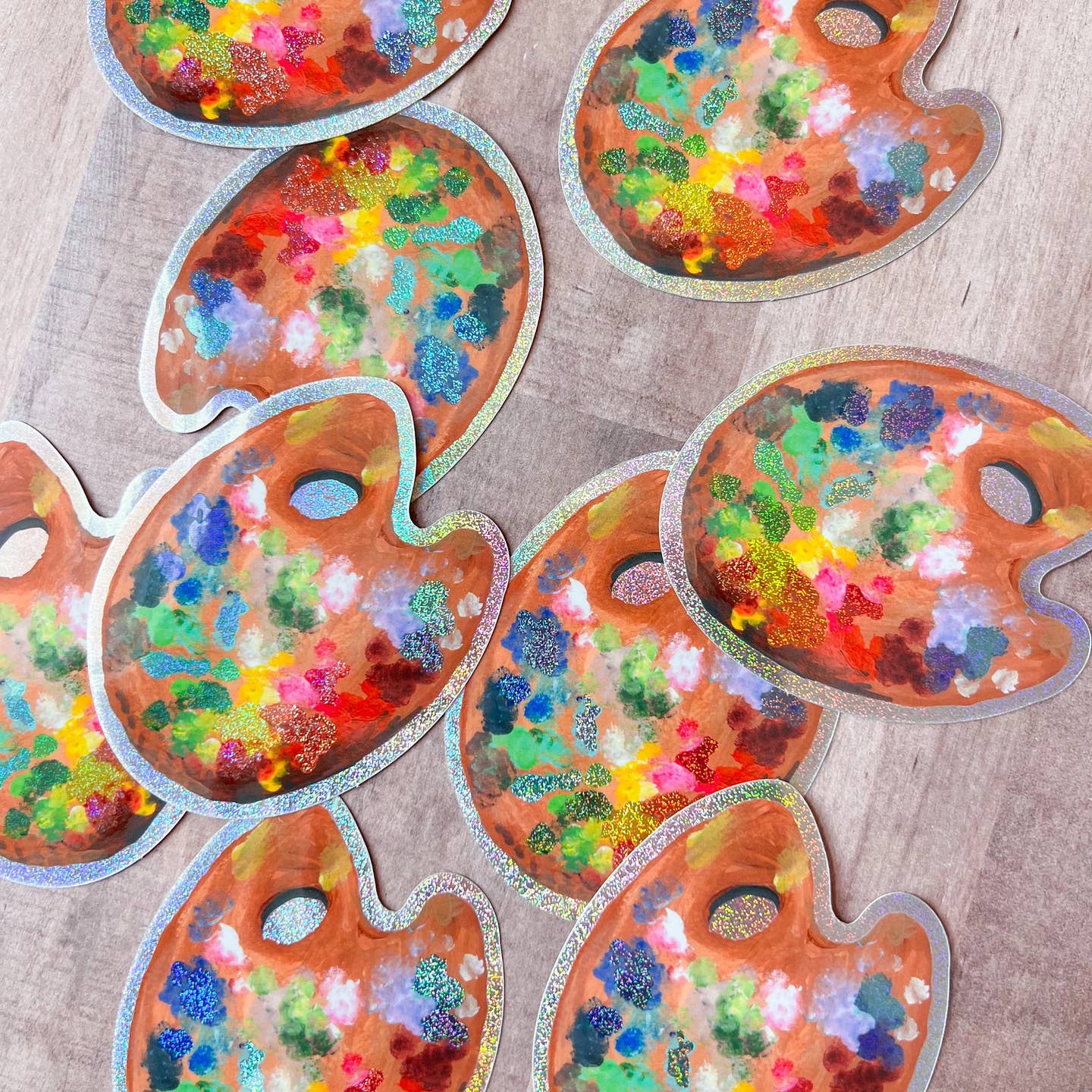 Painters Palette Glitter Sticker