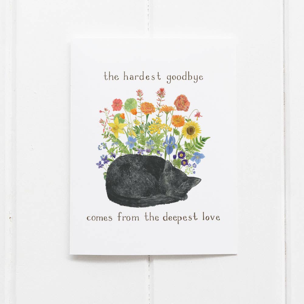Cat Hardest Goodbye Sympathy Card
