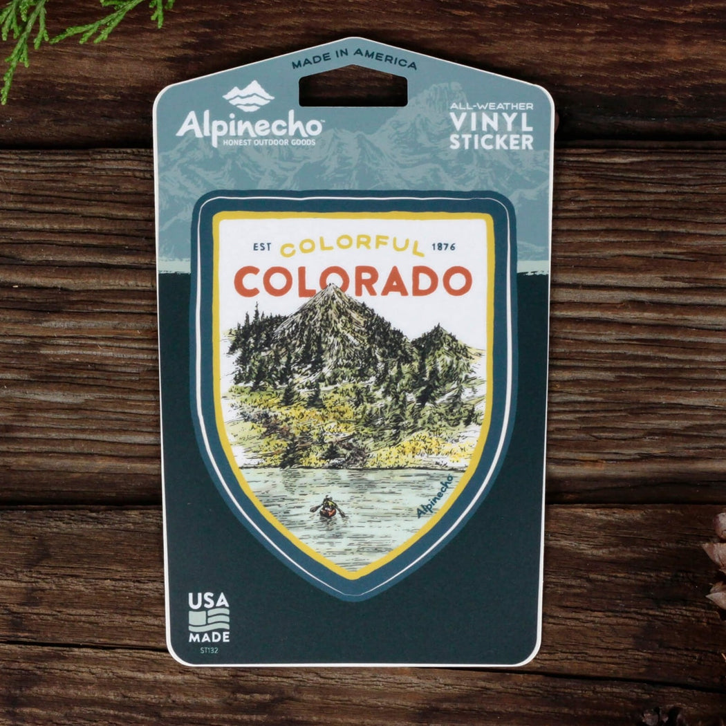 Colorful Colorado Shield Vinyl Sticker