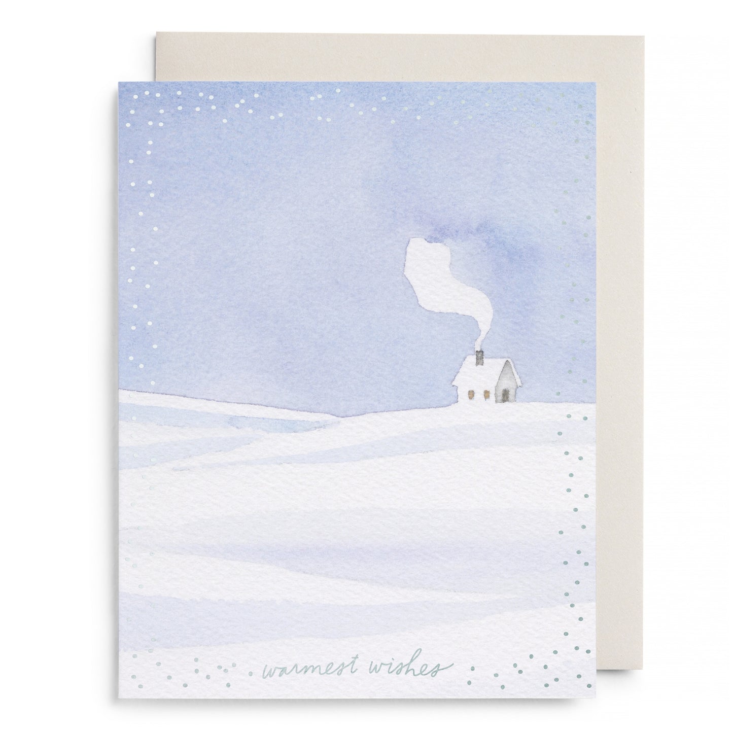 Snowy Cabin Warmest Wishes Card