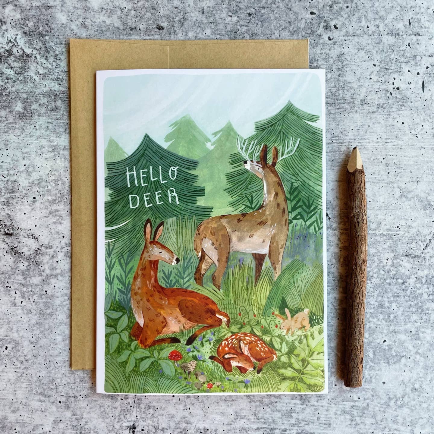 Hello Deer Baby Card