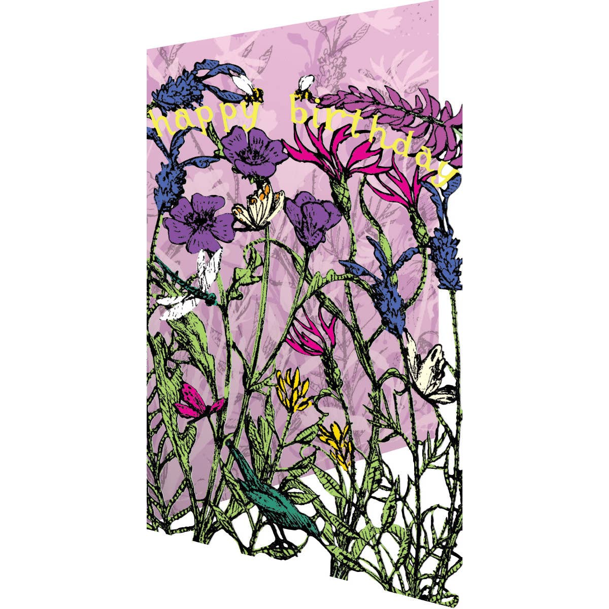 Flowerbed Birthday Lasercut Card