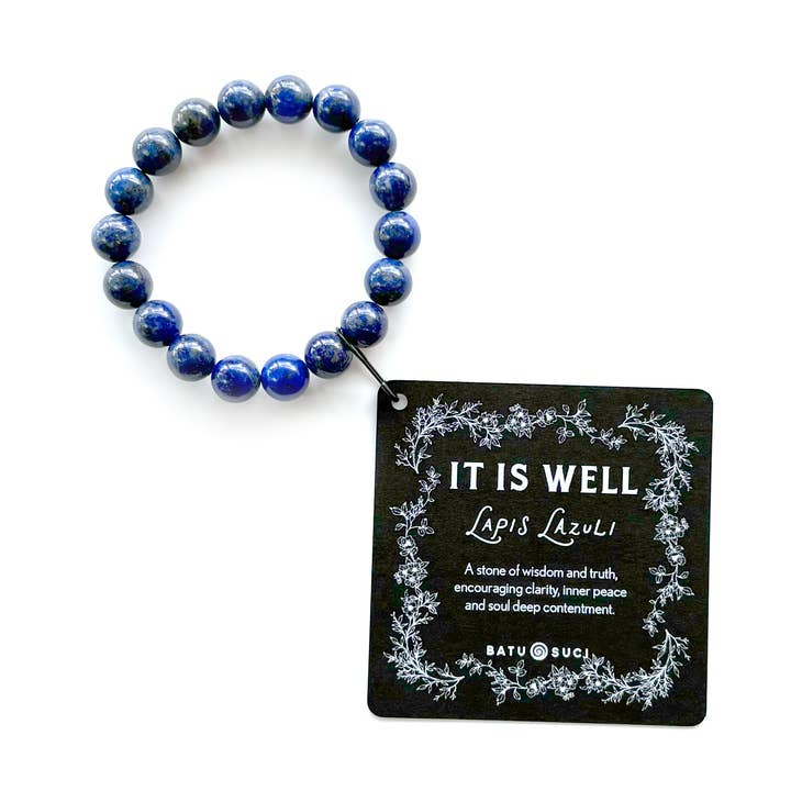 It Is Well Lapis Lazuli Bracelet