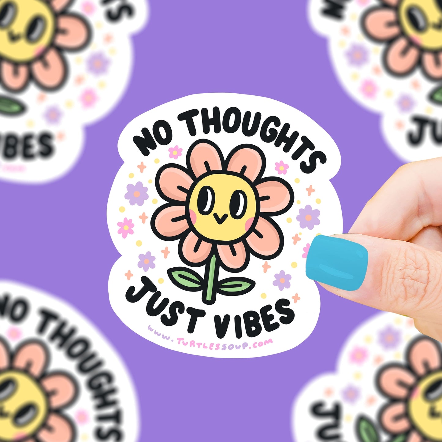 No Thoughts Just Vibes Vinyl Sticker