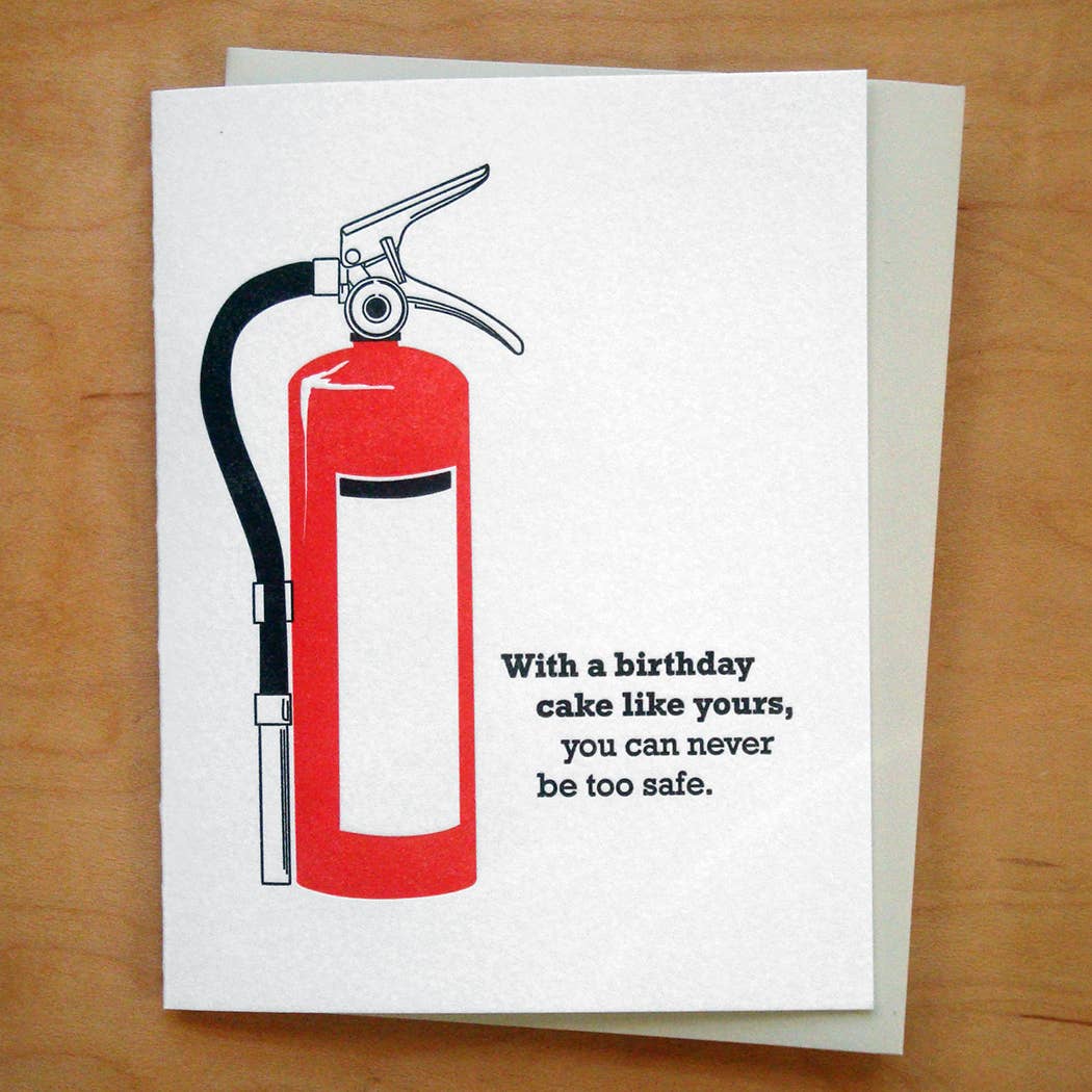 Fire Extinguisher Birthday Card