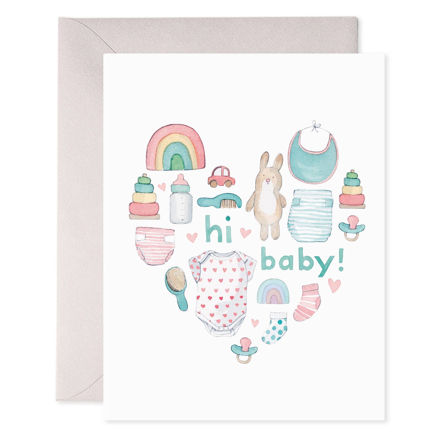 Hi Baby Heart Card
