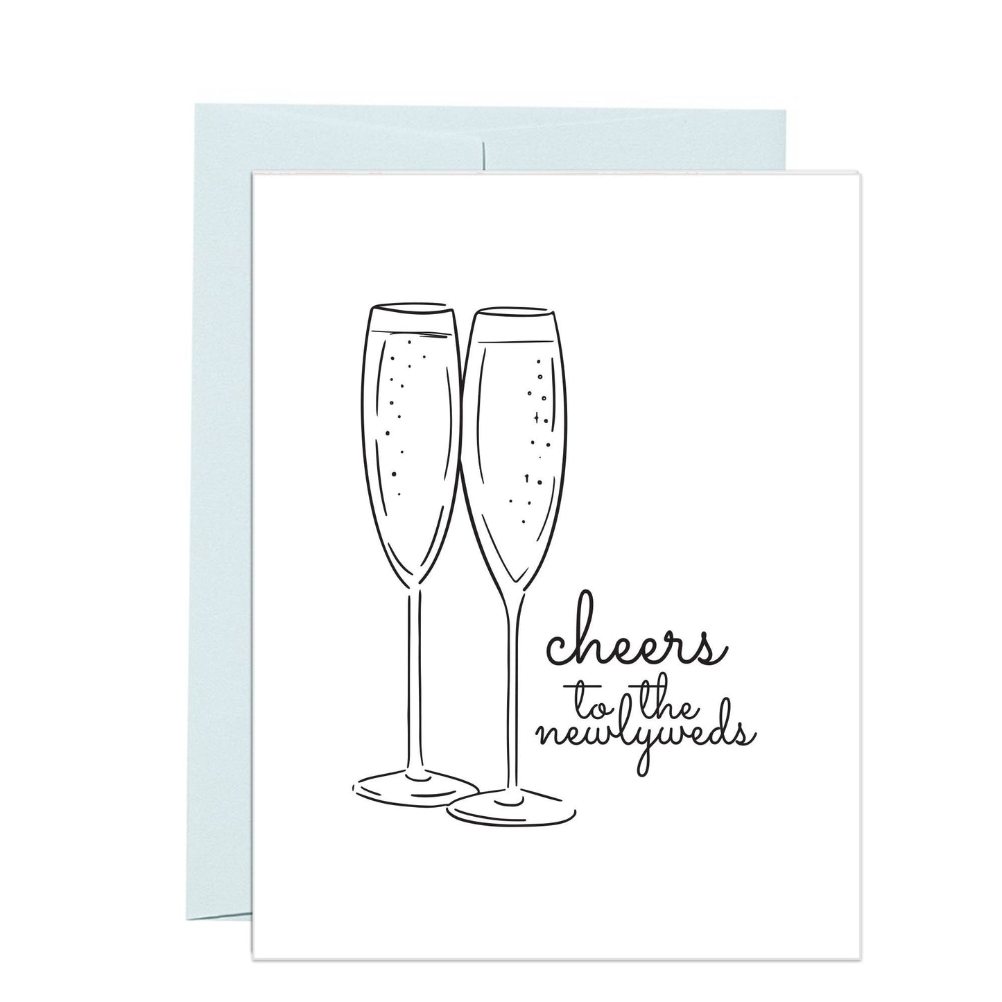 Cheers To the Newlyweds Champagne Glass Card