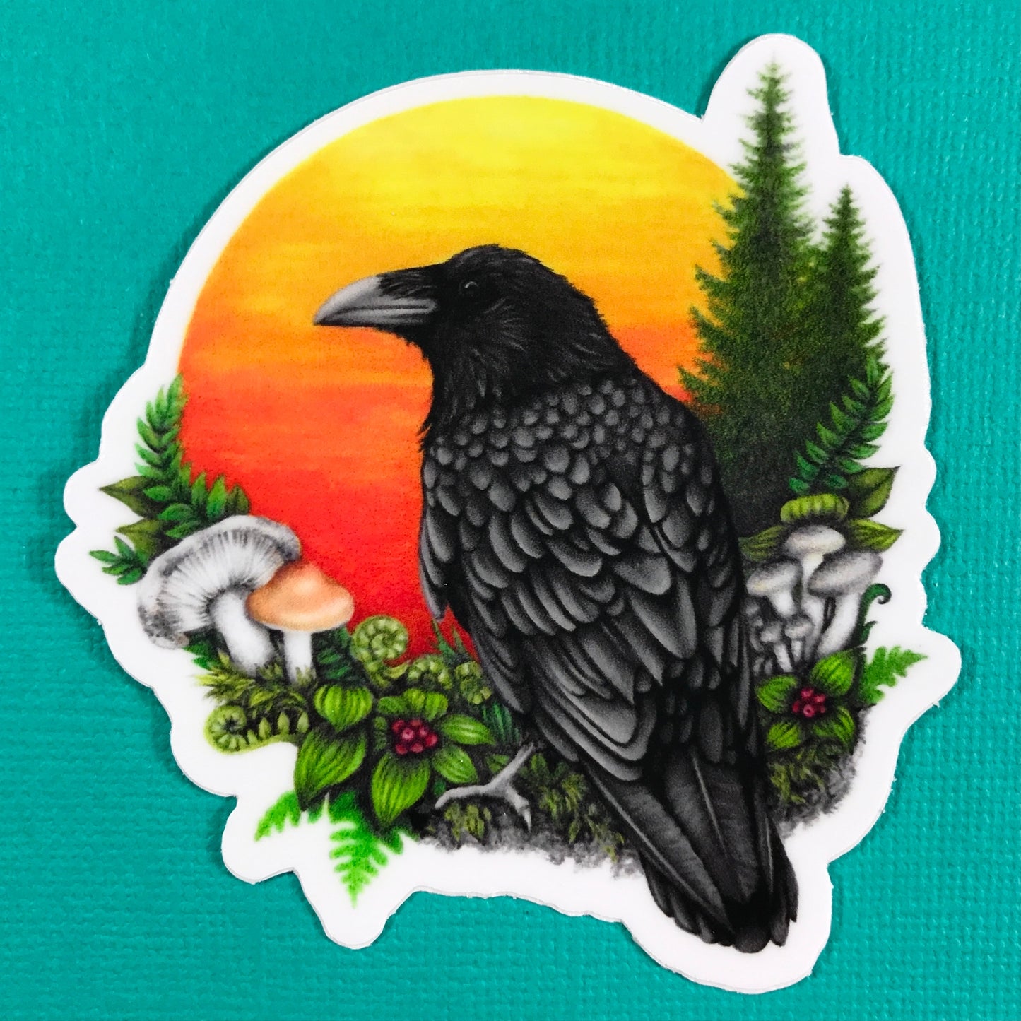 Sun Raven Sticker