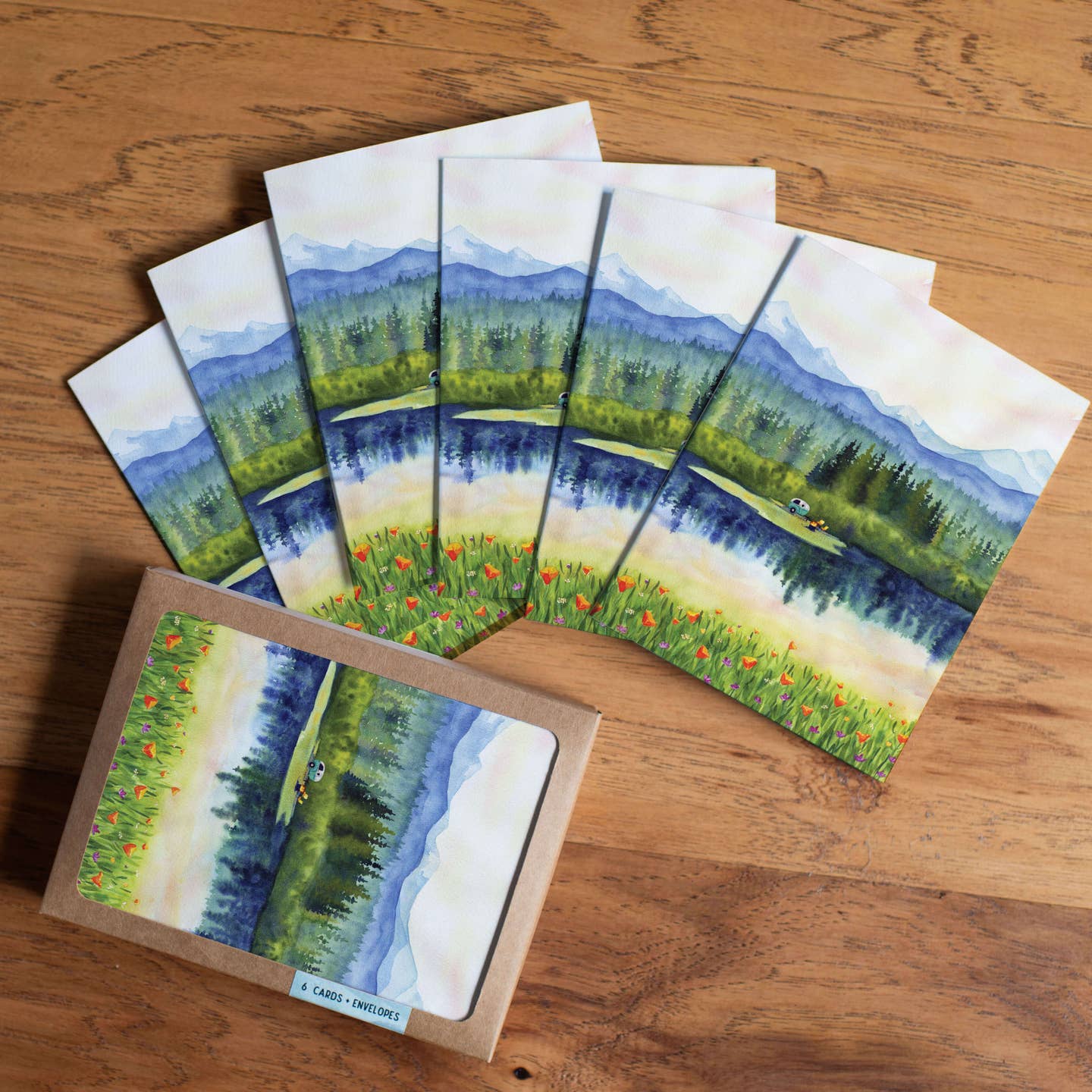 Camper Mountain Lake Blank Card