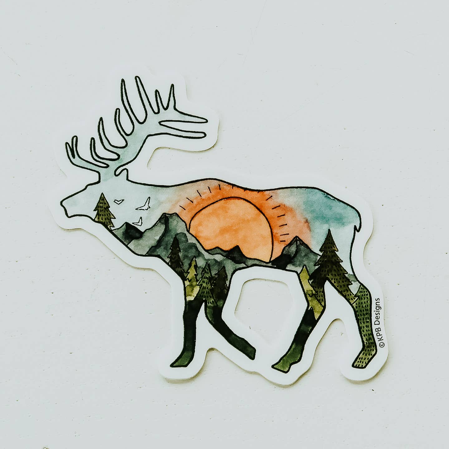 Elk Sunset Sticker