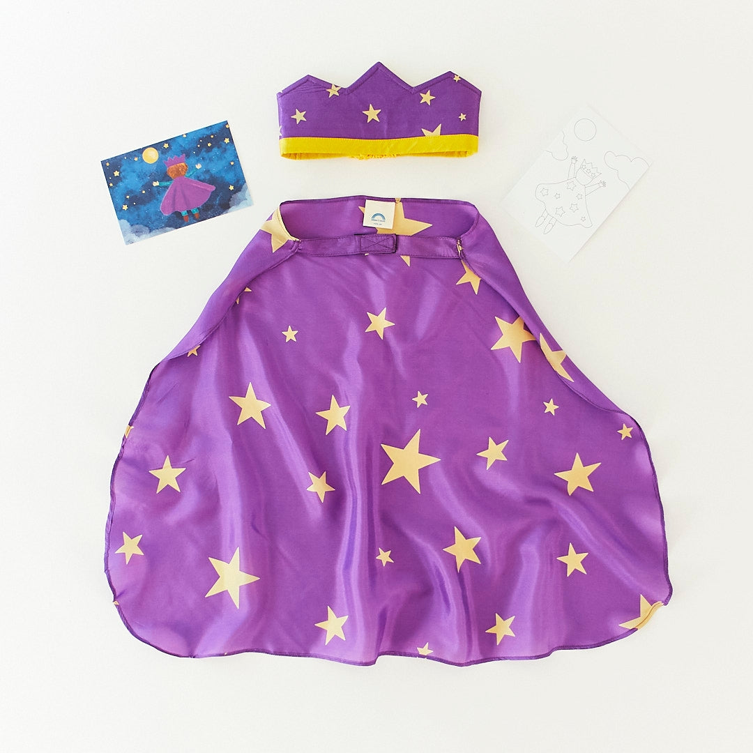 Silk Dress Up Cape & Crown Set