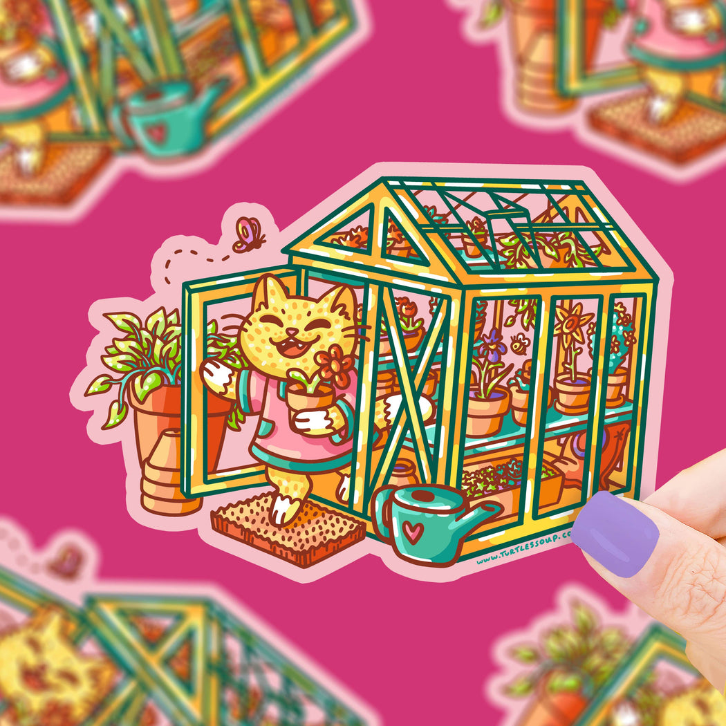 Greenhouse Kitty Cat Vinyl Sticker