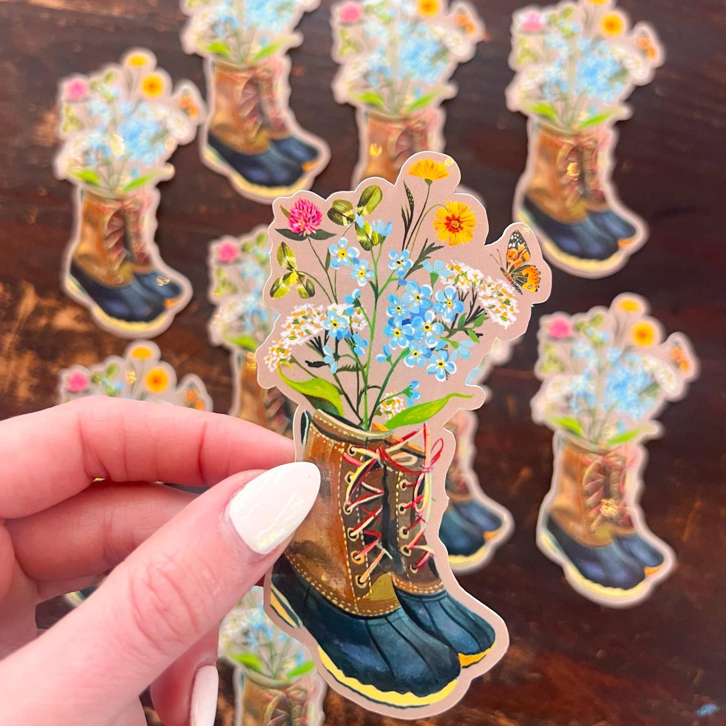 Wandering Hiking Boots Vinyl Sticker