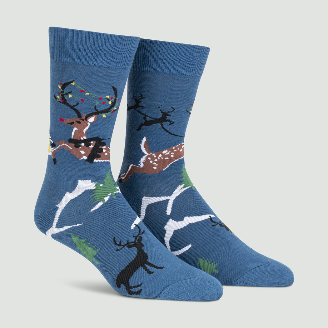 Brew Dolph Reindeer Men's Crew Socks