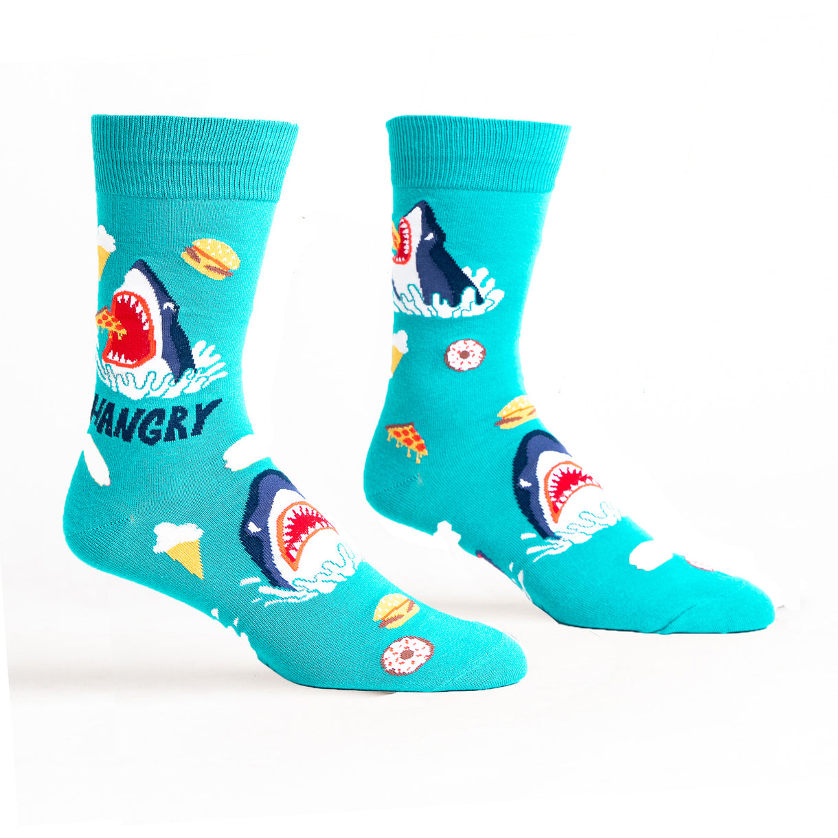 Hangry Sharks Men's Crew Socks