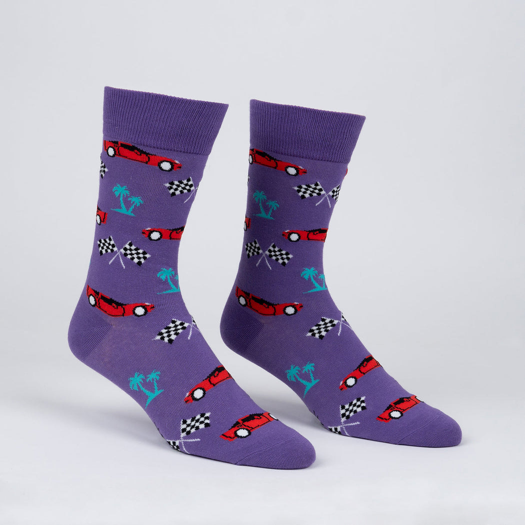 You Drive Me Crazy Racecars Men's Crew Socks