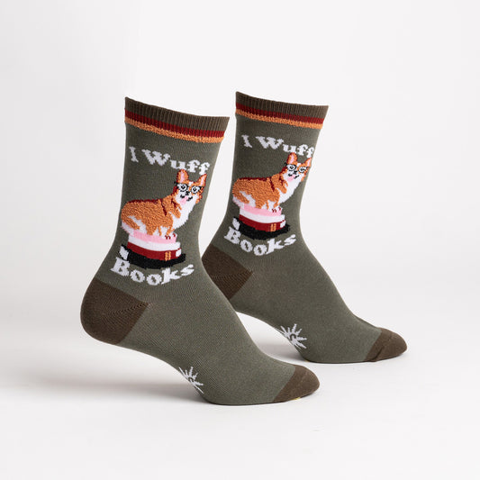 I Wuff Books Dog Women's Crew Socks