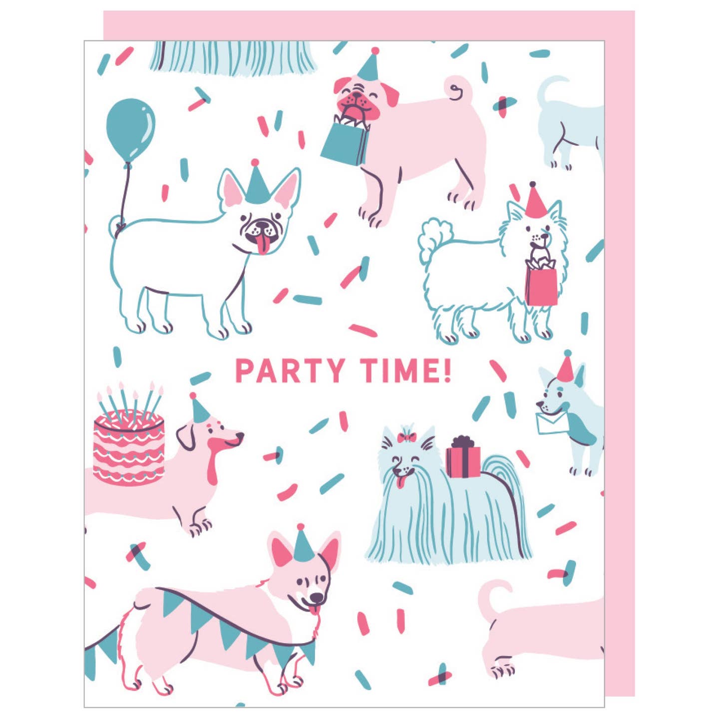 Puppy Party Time Birthday Card
