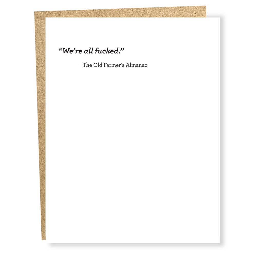 SP #004: Old Farmers Almanac Were All Fucked Card