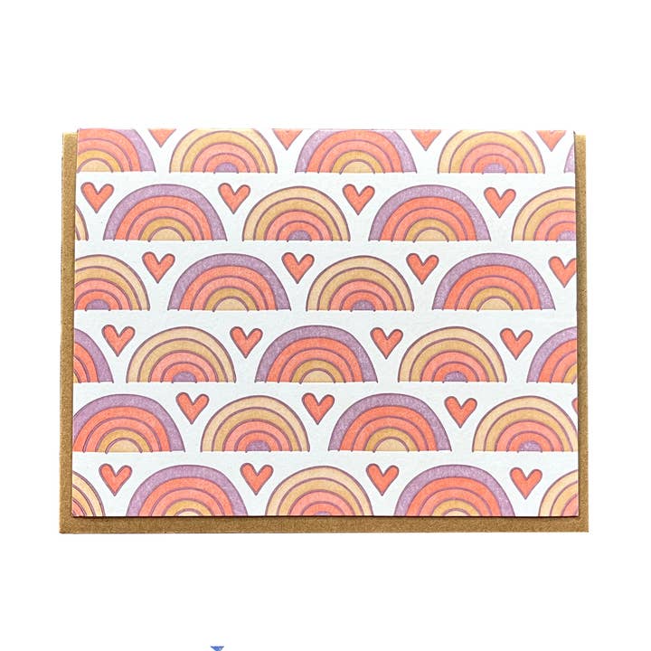 Hearts Rainbows Blank Card