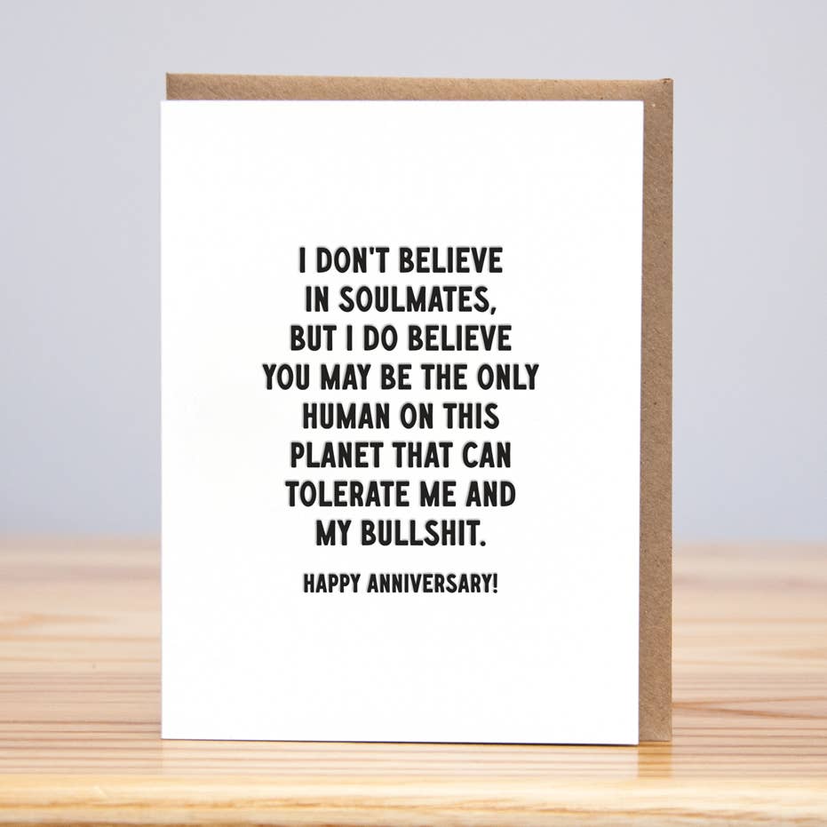 Tolerate Bullshit Anniversary Card