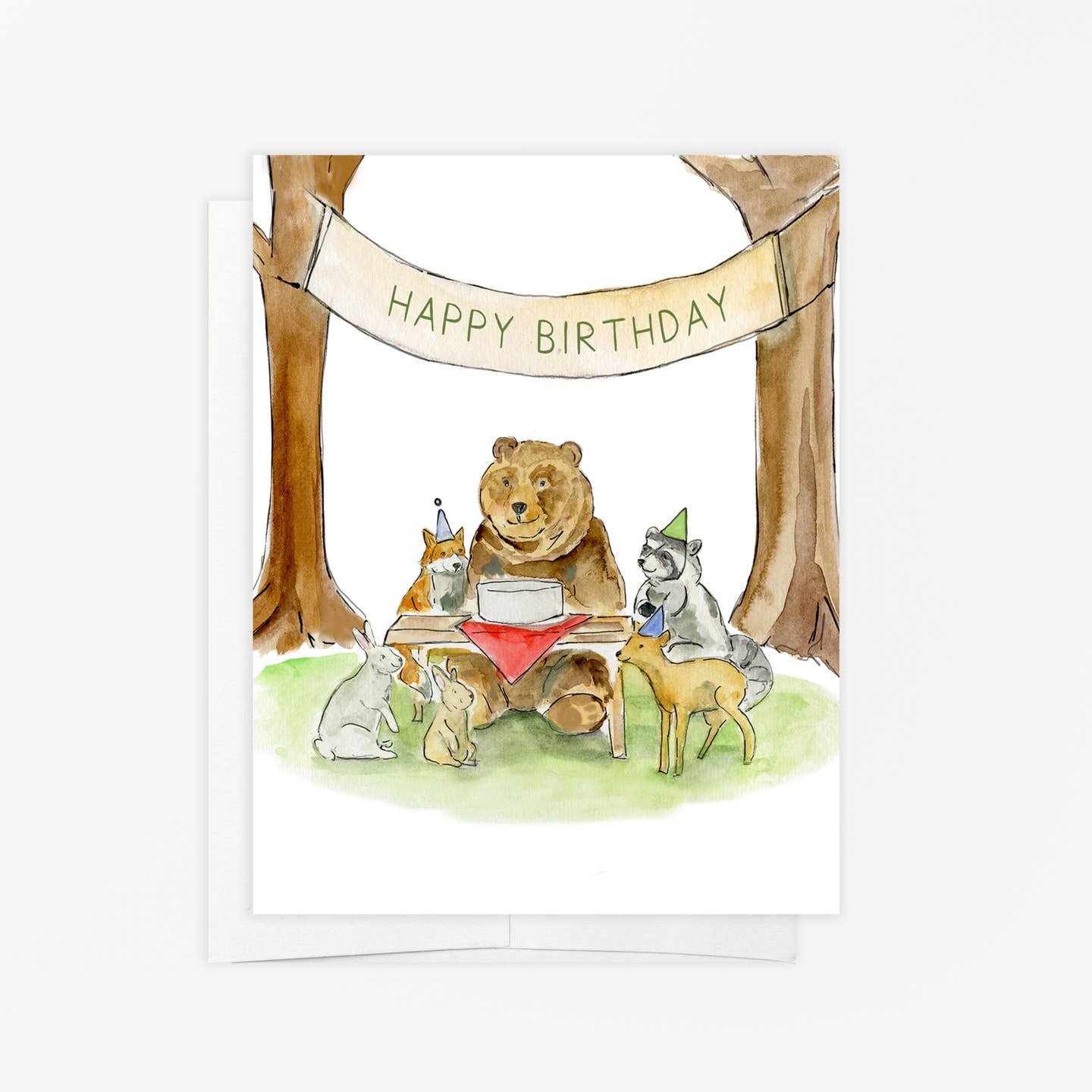Woodland Animal Birthday Party Card