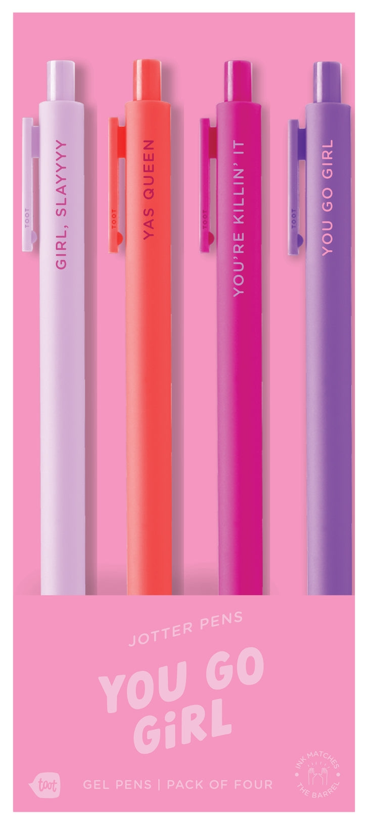 You Go Girl Jotter Click Pen - 4 pack