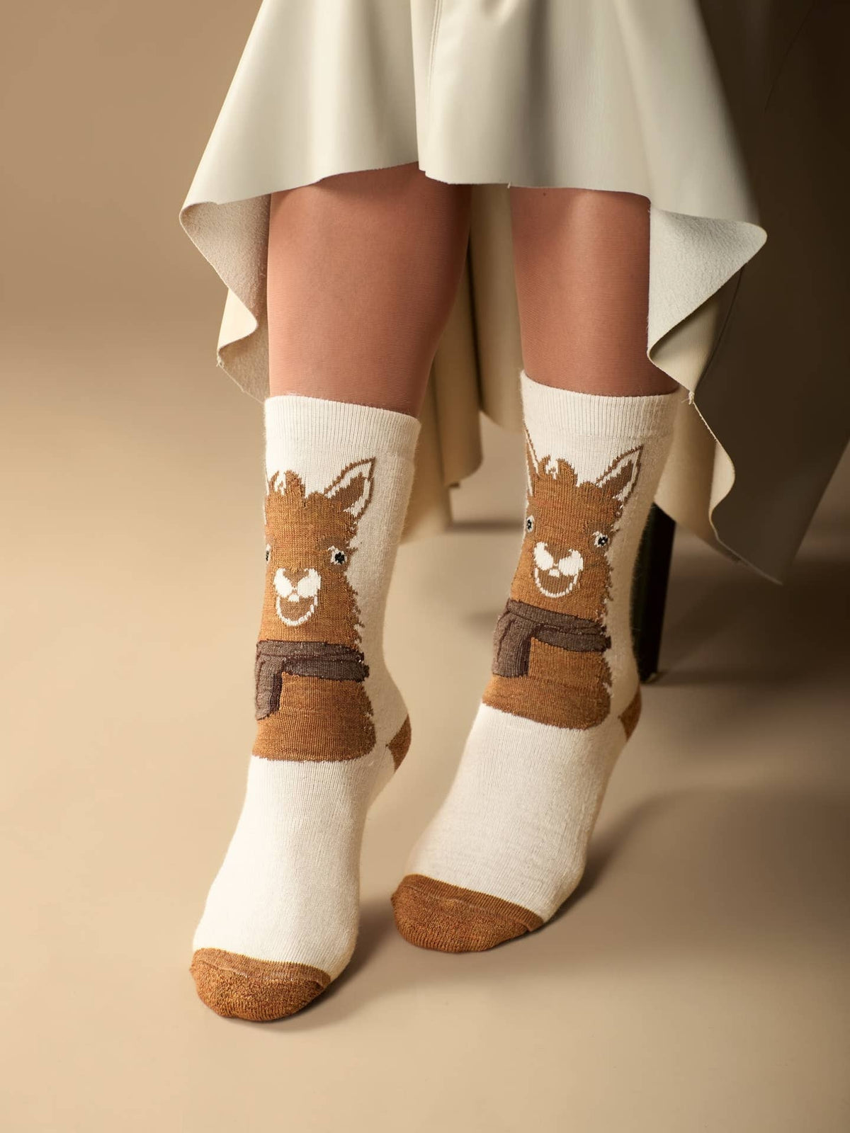 Llama Face Light Cushion Socks