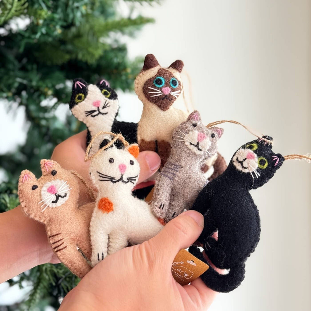 Felt Stitched Cat Ornament