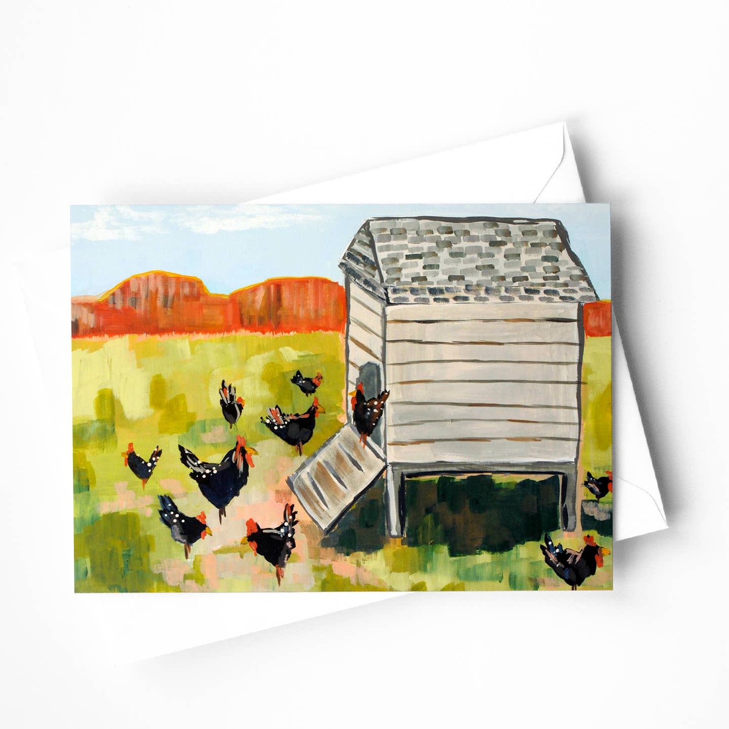 Chickens Hen House Blank Card