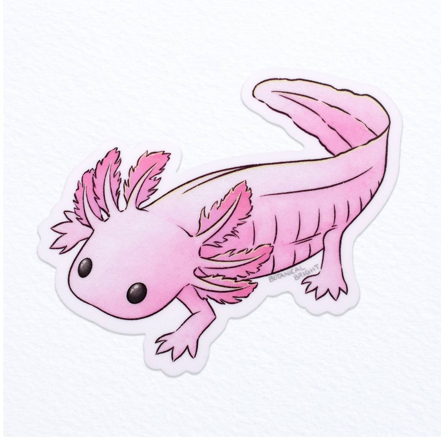 Pink Axolotl Vinyl Sticker