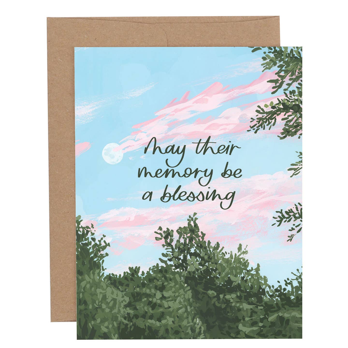 Aurora Moon May Their Memory Be a Blessing Card