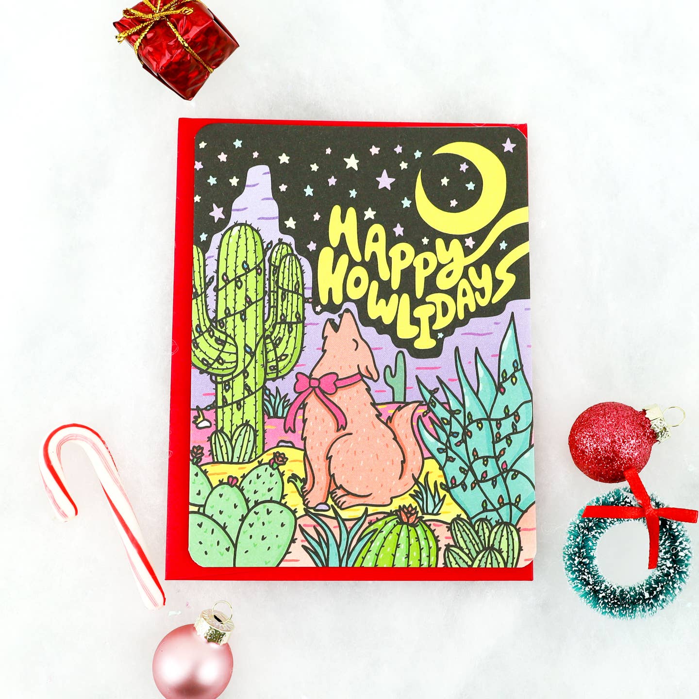 Happy Howlidays Desert Coyote Card
