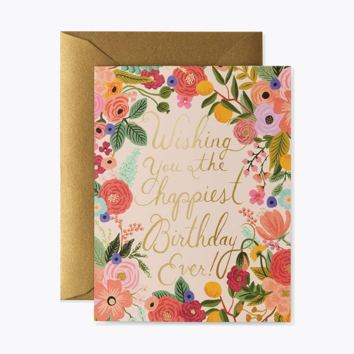 Garden Party Happiest Birthday Card