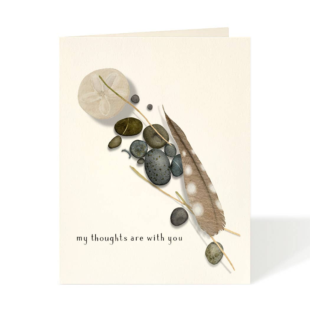 Feather Stones Thoughts With You Card