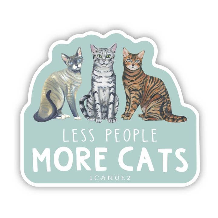 Less People More Cats Sticker
