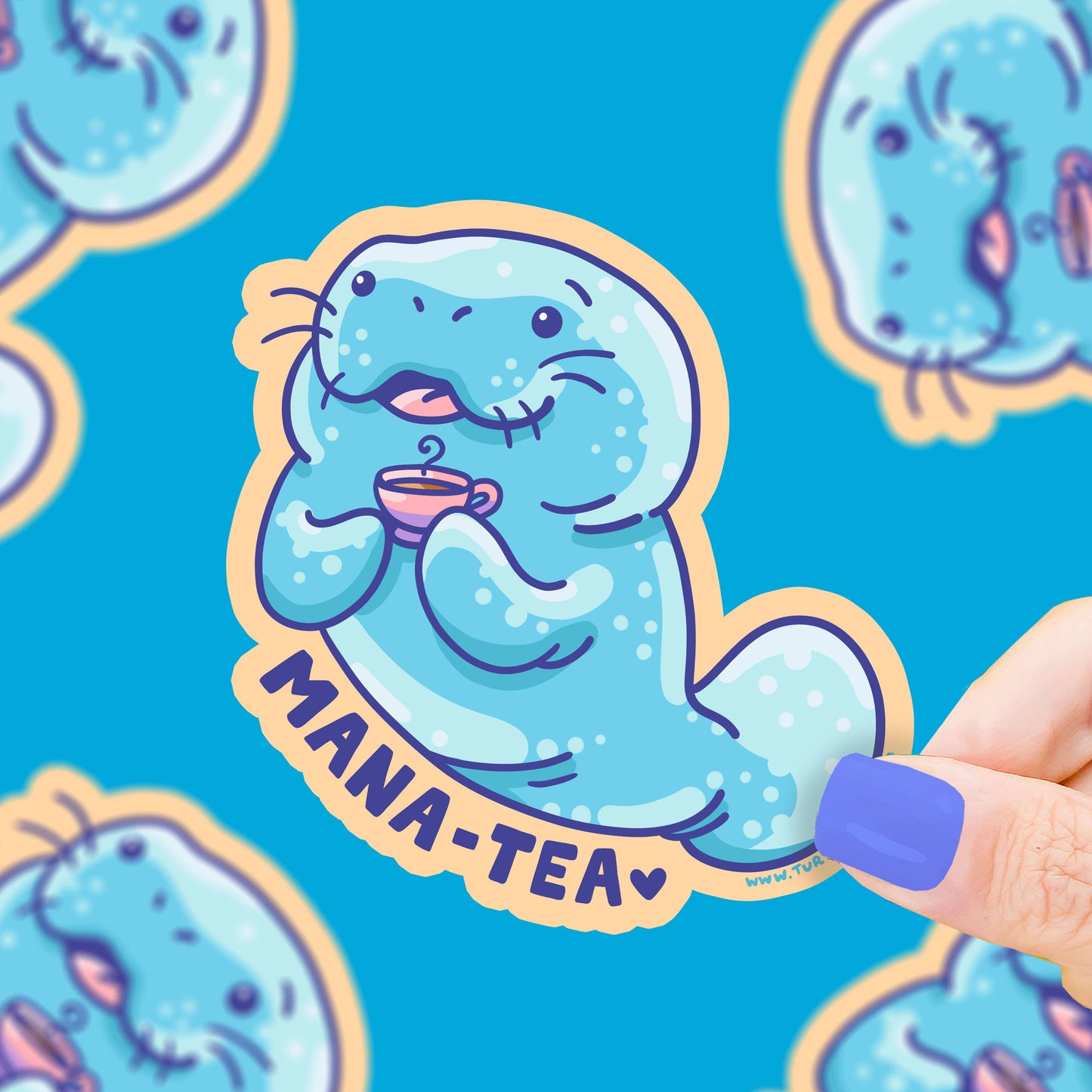 Manatee Mana Tea Vinyl Sticker