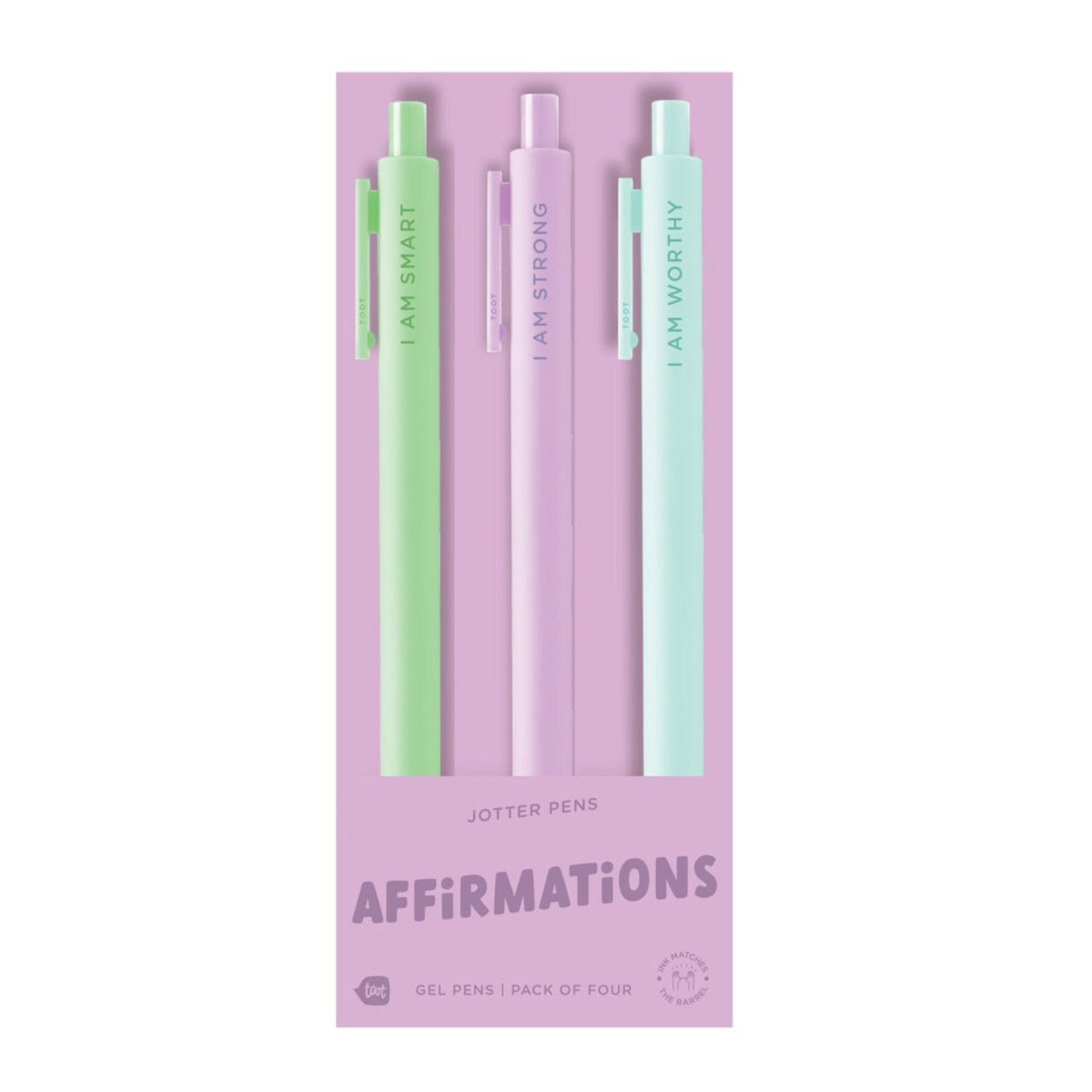 Affirmations Jotter Click Pen - 3 pack