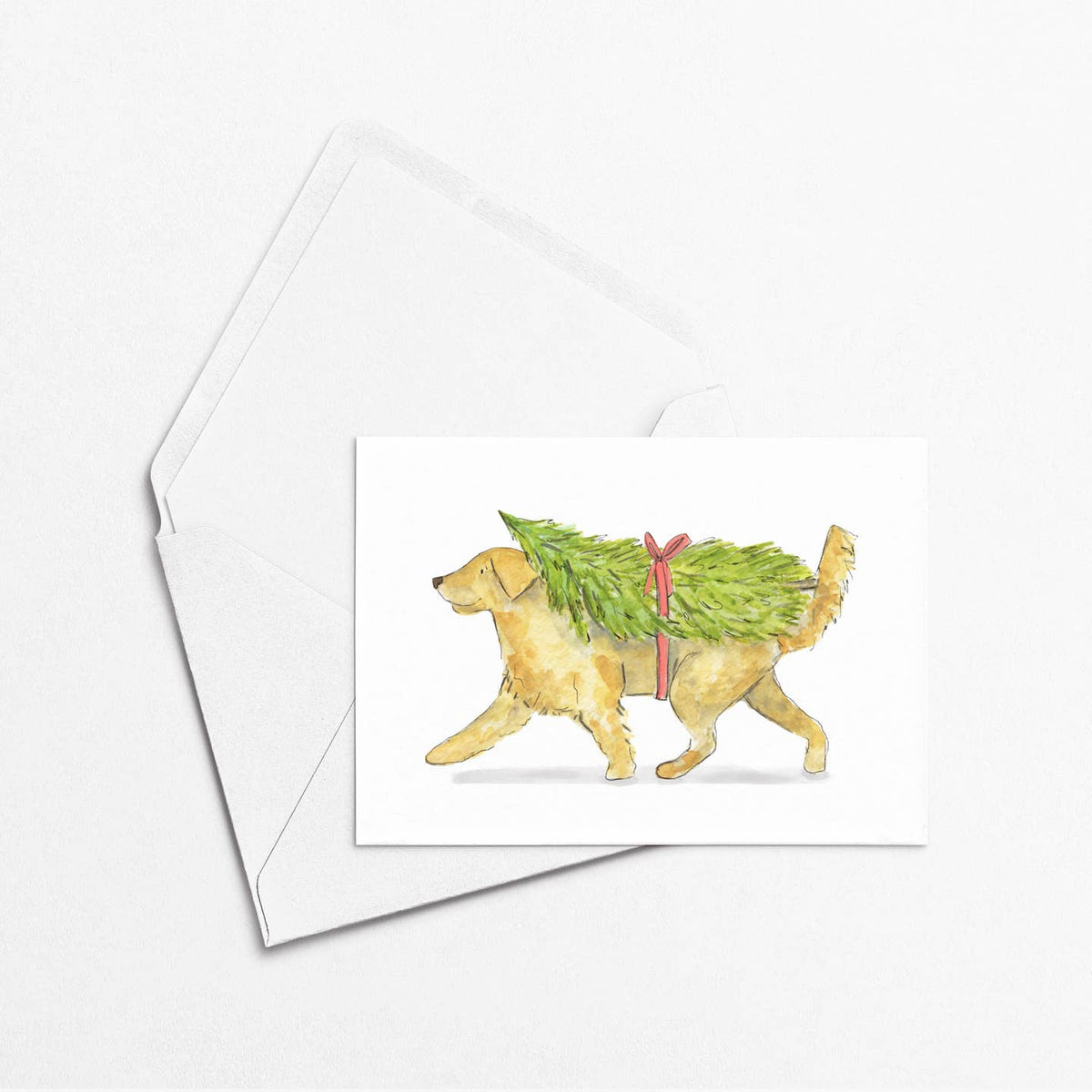 Golden Retriever Tree Card