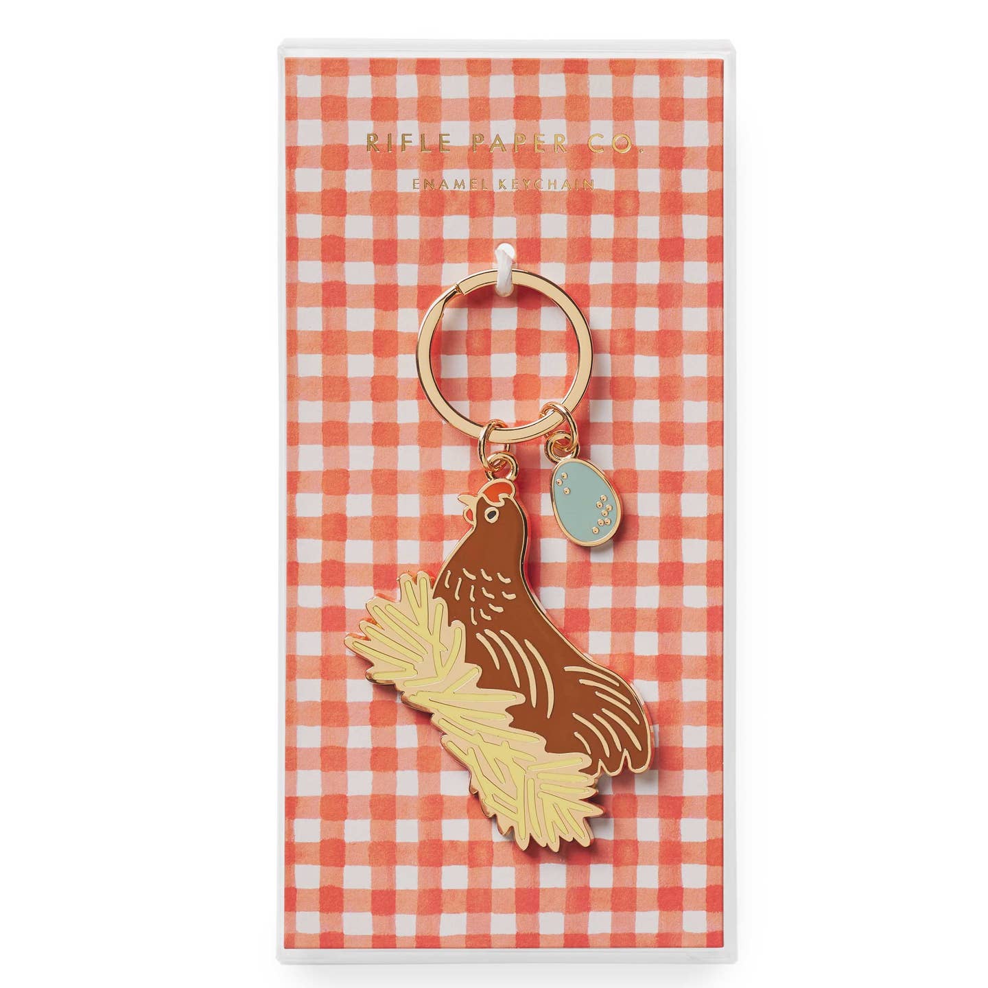 Chicken Enamel Keychain